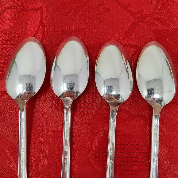 6 TeaSps 1940'S Wm ROGERS "EXQUISITE" TeaSpoons Silver Plated Beautiful - Picture 13 of 16